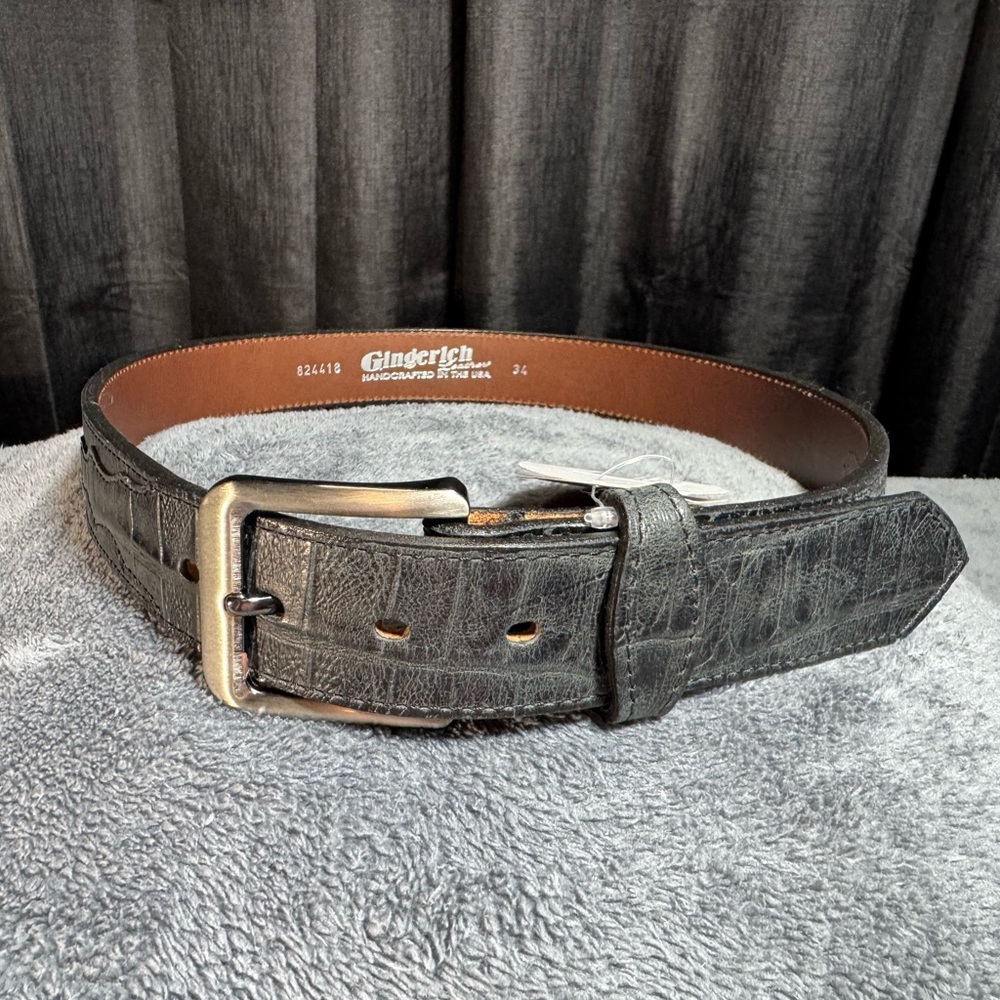 Black Leather Belt for Men